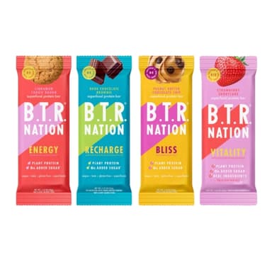 B.T.R. Nation Dark Chocolate Brownie Superfood Bar product packaging